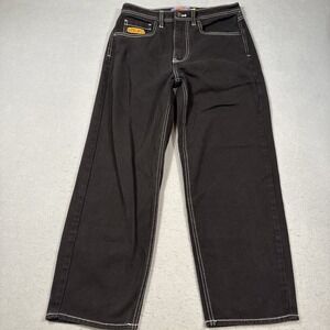 PANTS CARGO EMPYRE Men 28 BLK Utility Streetwear Button Fly Adjustable SKAKER